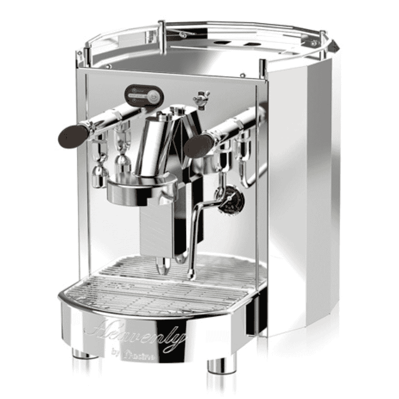 Fracino Heavenly manual-fill espresso machine in polished stainless steel