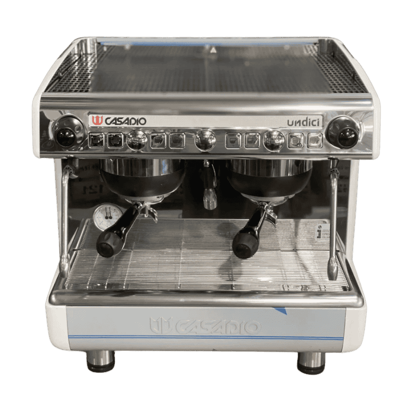 Casadio Undici Compact 2 Coffee Machine White and Stainless