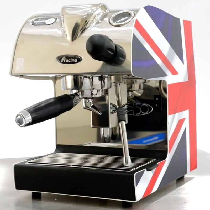 Fracino Piccino with custom Union Jack side panel